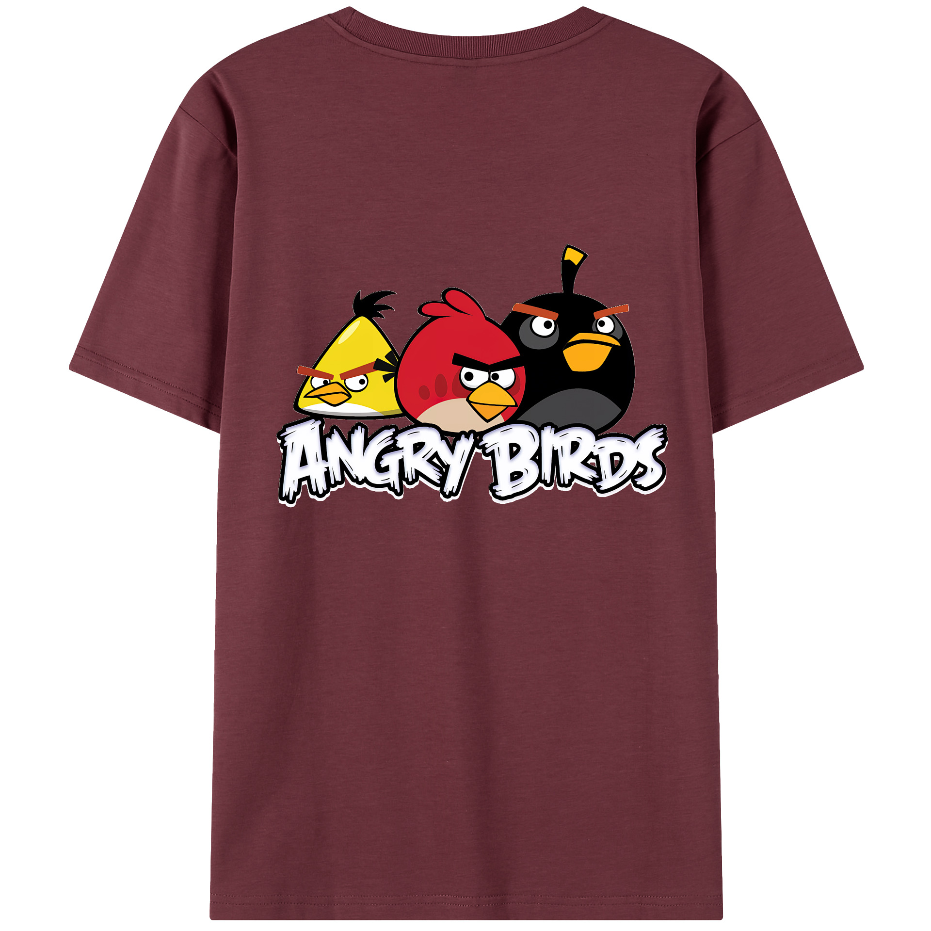 （画像用） Angry Birds アングリーバード 綿100％半袖Tシャツ（背面プリント）